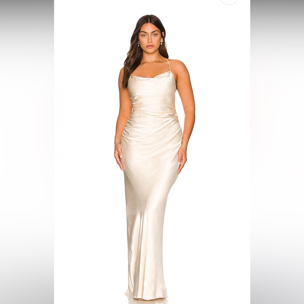 Shona Joy La Lune Lace Back Maxi Dress in Cream